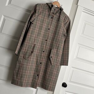 NWT Madewell Trench Rain Coat in Plaid Size S